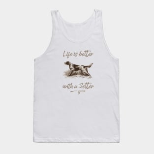 English Setter Dog Lover Funny Quote Illustrated Tank Top